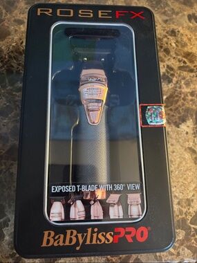 BaByliss Rose Gold and Black T-Blade Trimmer in Window Tin